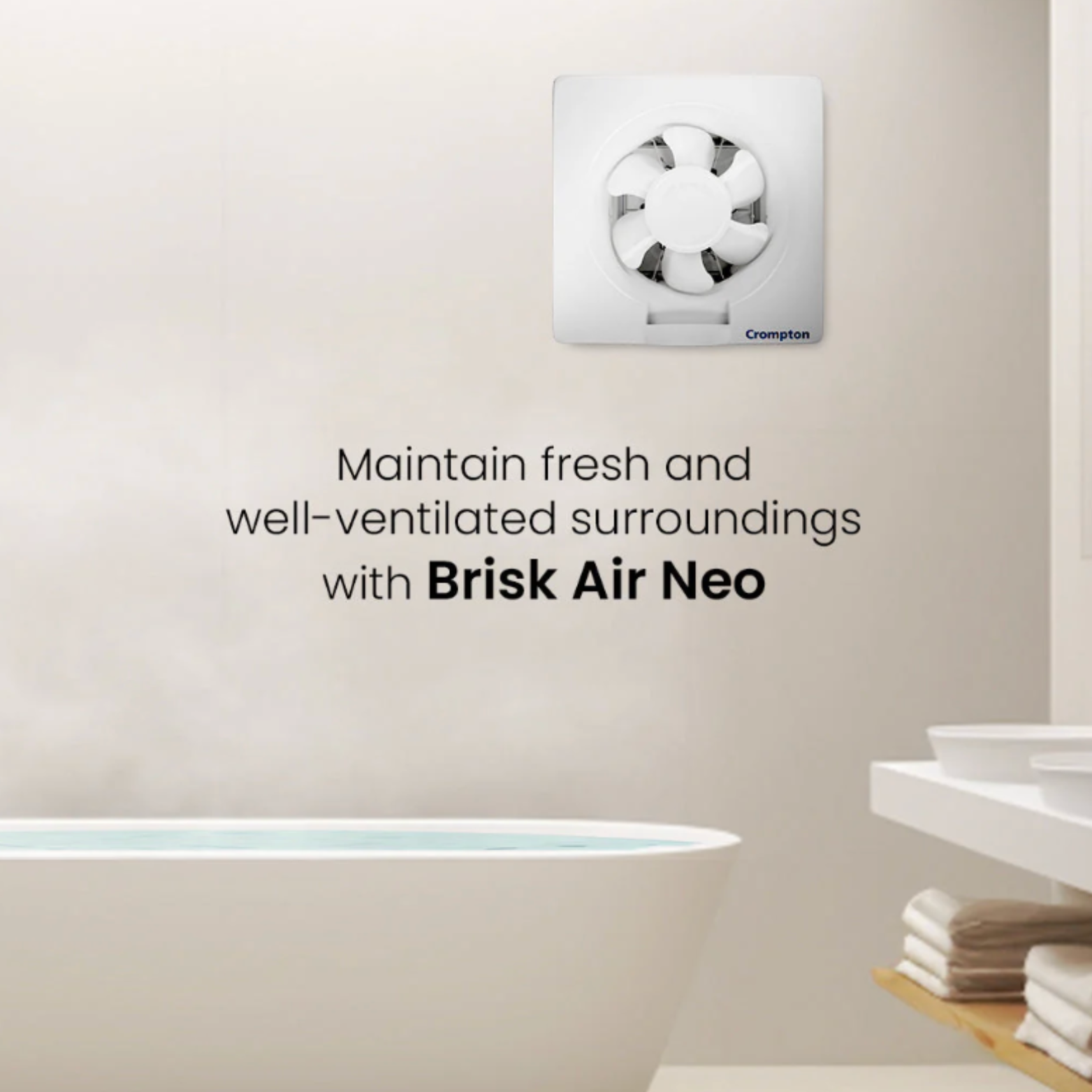 Crompton Brisk Air Neo 150mm (6") Exhaust Fan – White